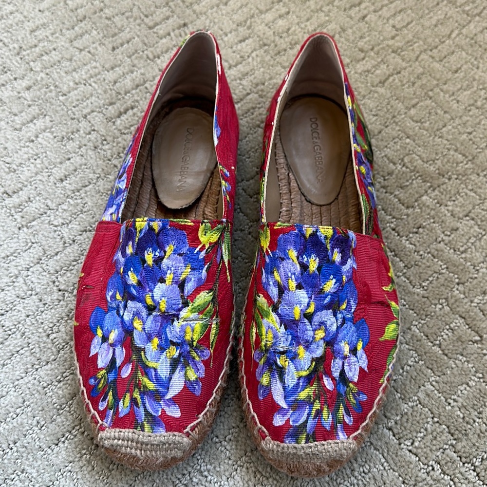 Dolce & Gabbana Red Espadrilles Size 8